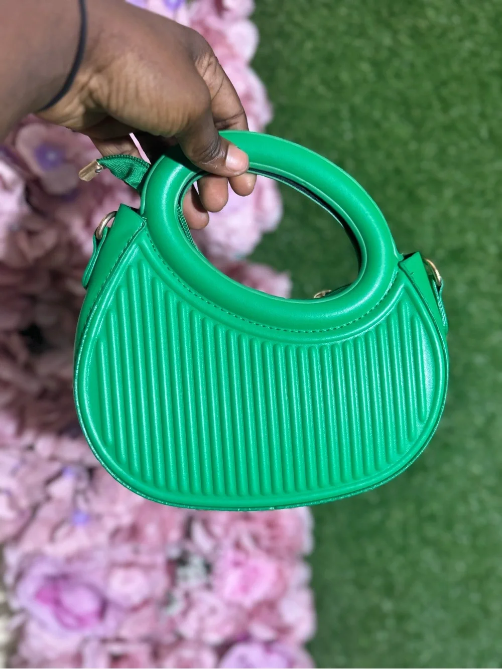 Green Structured Top-Handle Women’s Bag